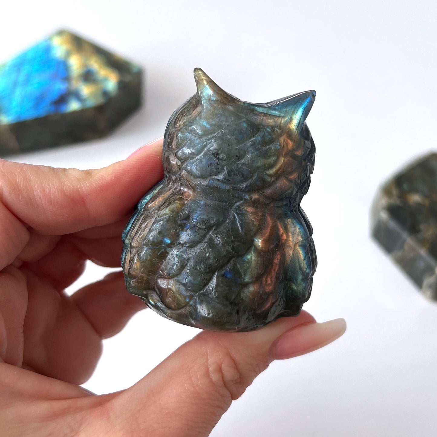 Labradorite Owl Carving