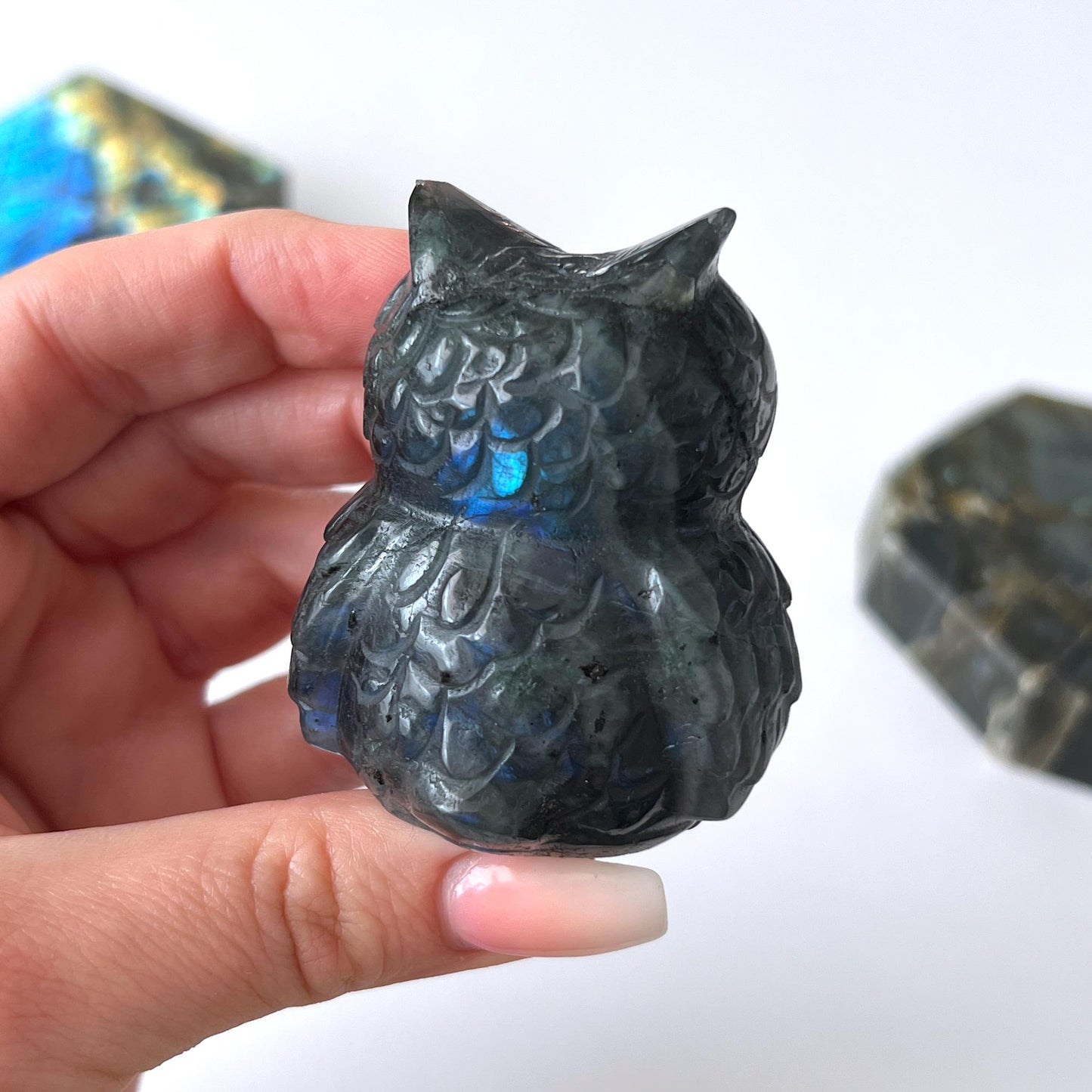 Labradorite Owl Carving