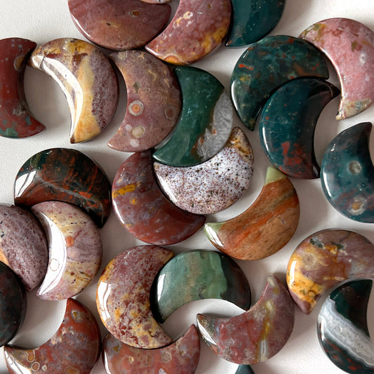 Ocean Jasper Crescent Moon