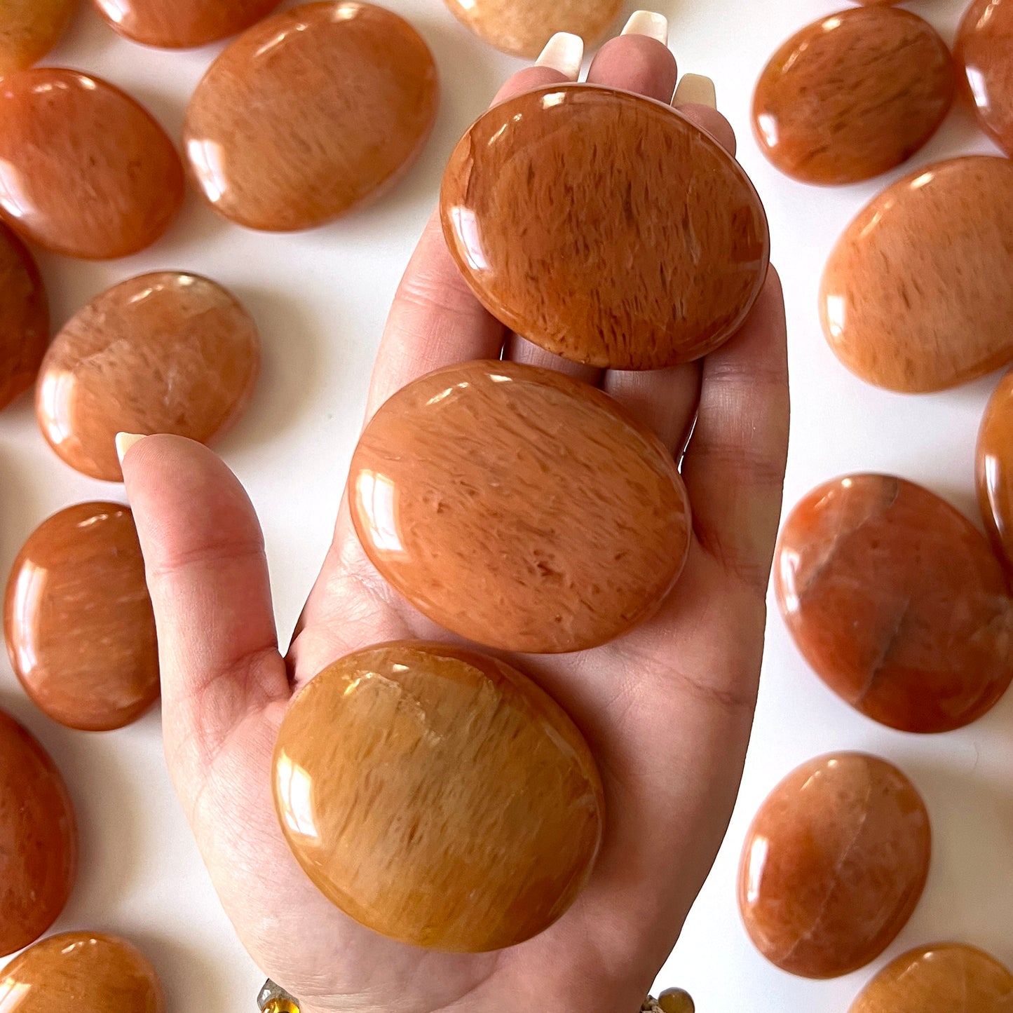 Orange Aventurine Palm Stone