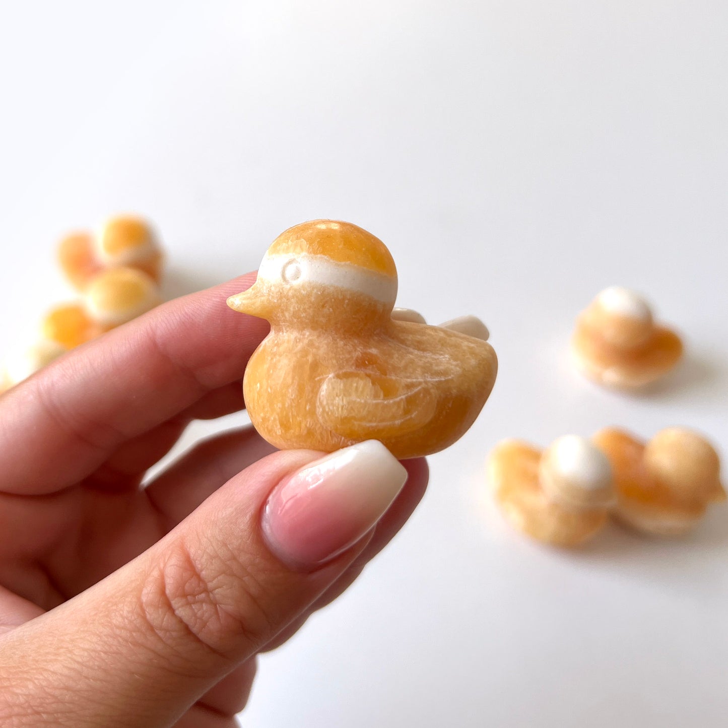 Yellow Calcite Duck Carving