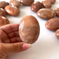Dark Peach Moonstone Palm Stone