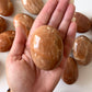 Dark Peach Moonstone Palm Stone