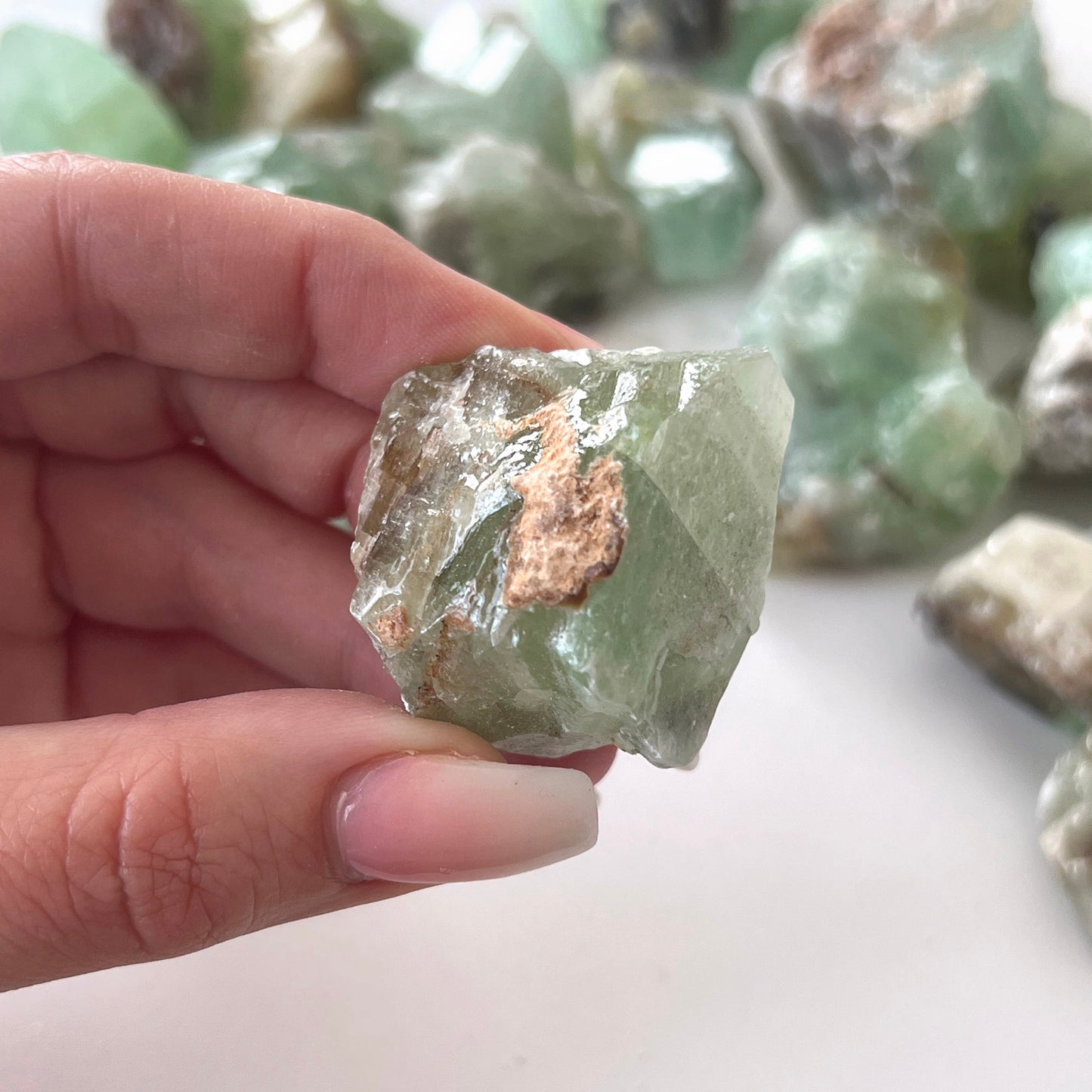 Raw Green Calcite