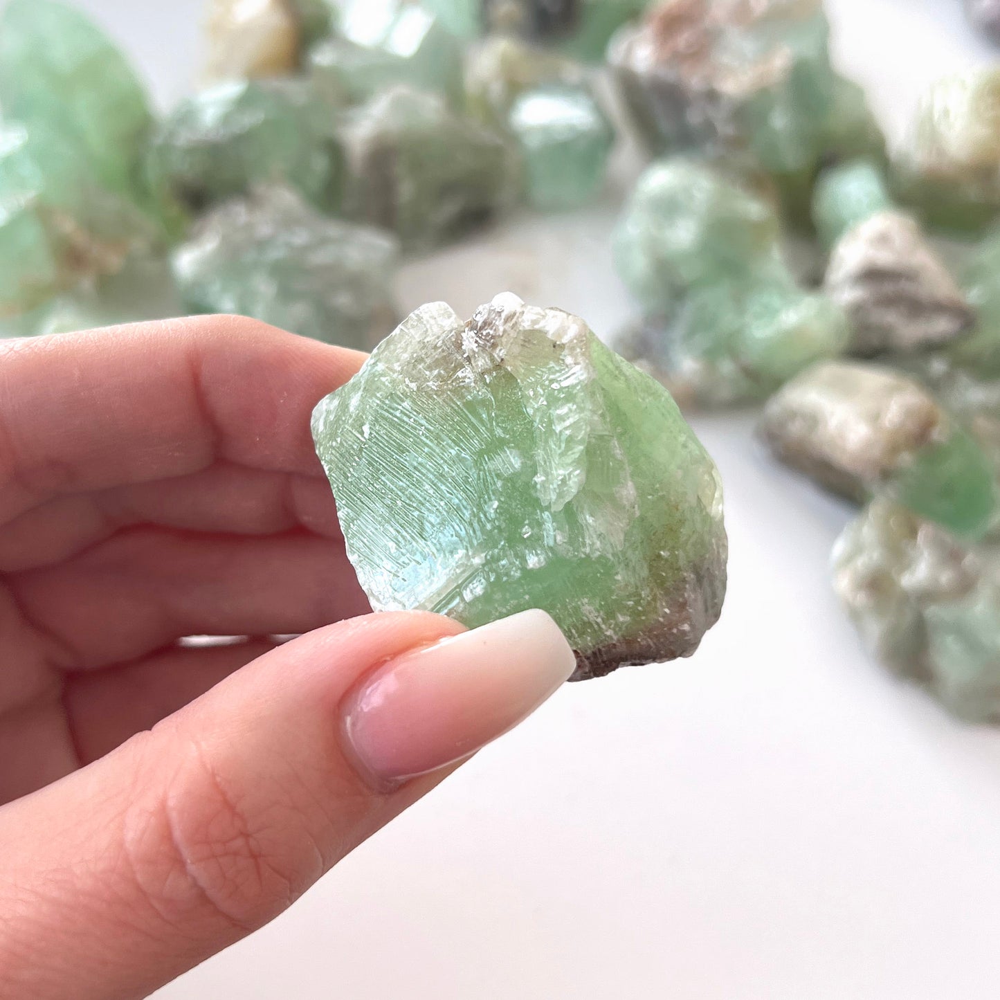 Raw Green Calcite