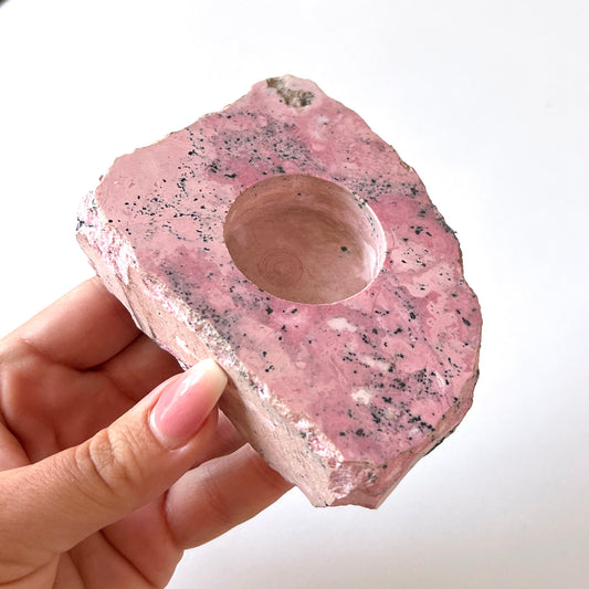 Peruvian Rhodonite Candle Holder