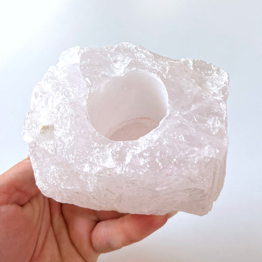 Rose Quartz Candle Holder