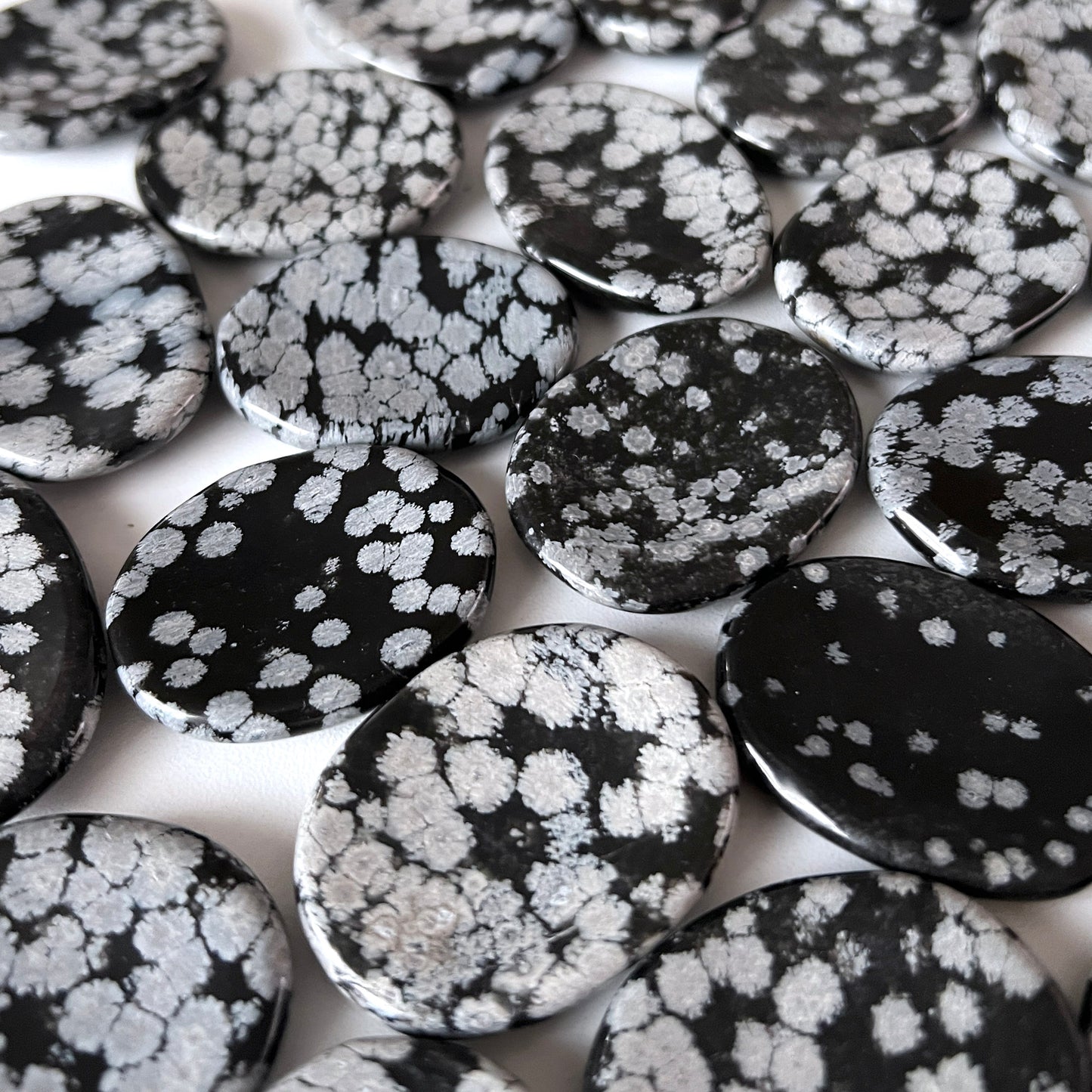 Snowflake Obsidian Worry Stone