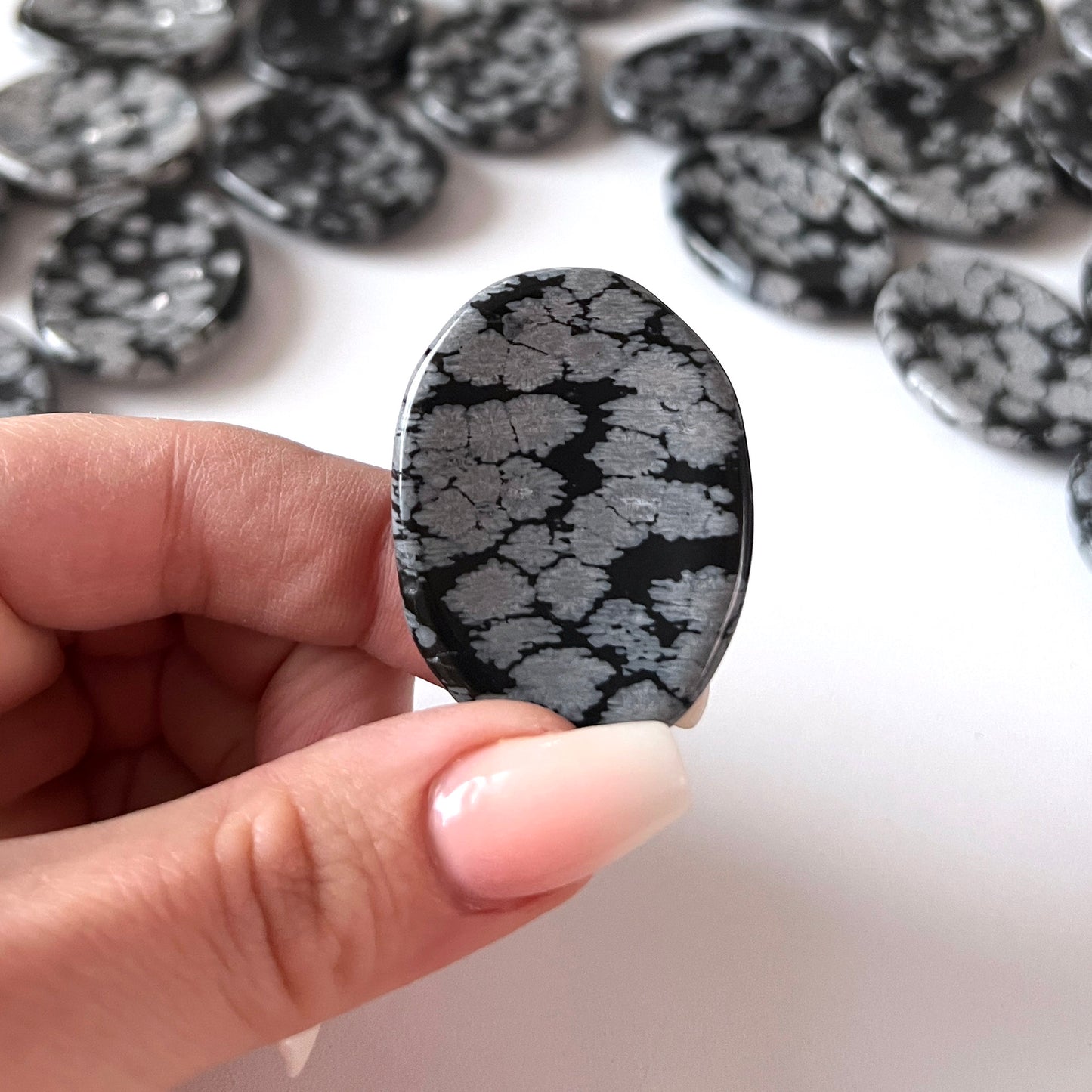 Snowflake Obsidian Worry Stone