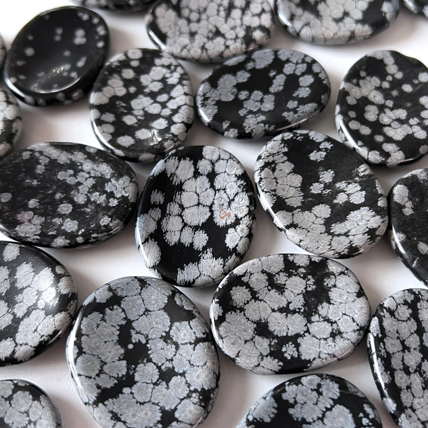 Snowflake Obsidian Worry Stone