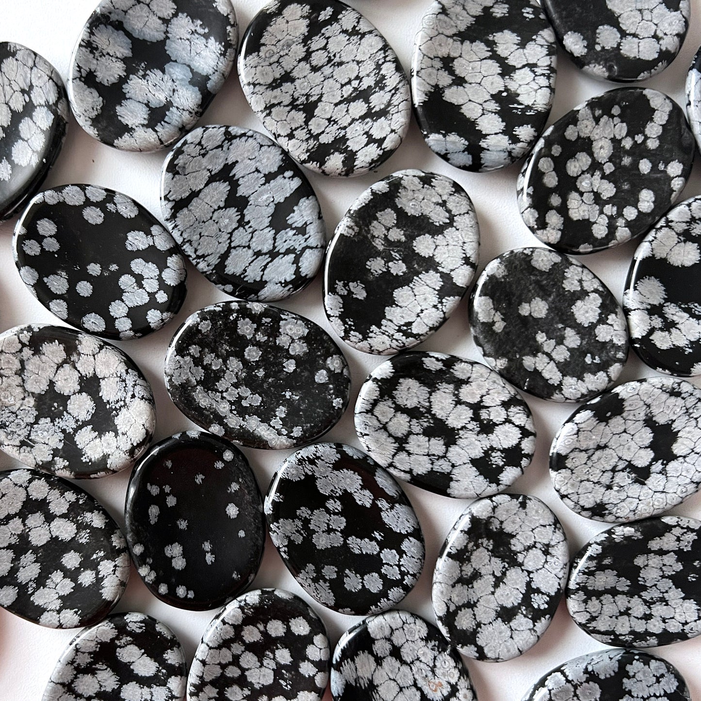 Snowflake Obsidian Worry Stone