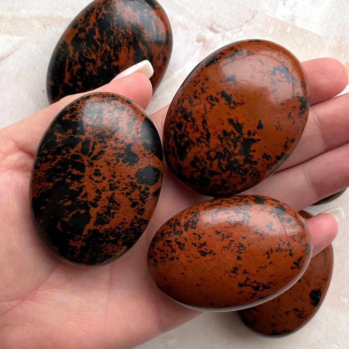 Mahogany Obsidian Palm Stone