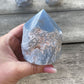 SPIRIT CONNECTION Angelite Top Polished Point | Angelite Tower | Spirit Guides | Guardian Angels | Spirit Connection - Sole Luna