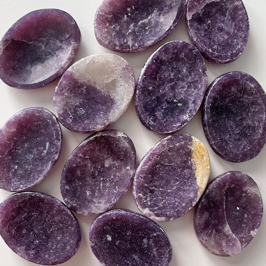 Purple Lepidolite Worry Stone - Sole Luna