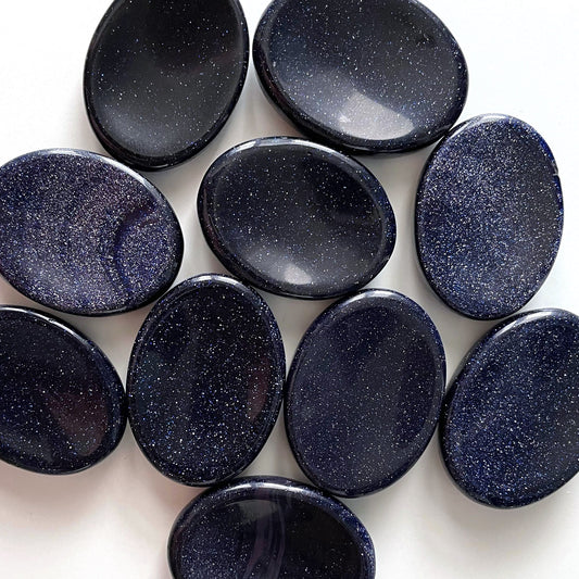 Blue Goldstone Worry Stone - Sole Luna