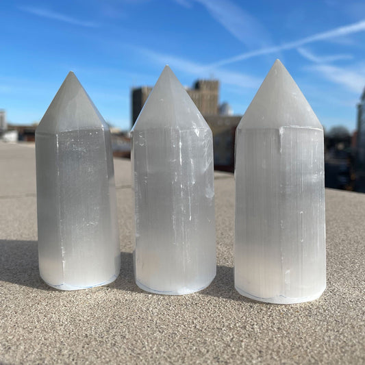 PURIFICATION Selenite Generator Point | Meditation Tower | Crown Chakra - Sole Luna