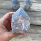 SPIRIT CONNECTION Angelite Top Polished Point | Angelite Tower | Spirit Guides | Guardian Angels | Spirit Connection - Sole Luna