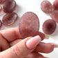 PERSONAL POWER Tanzberry Quartz Worry Stone | Positive Thinking | Manifestation | Cherry Quartz | Sexual Expression | Sacral Chakra - Sole Luna