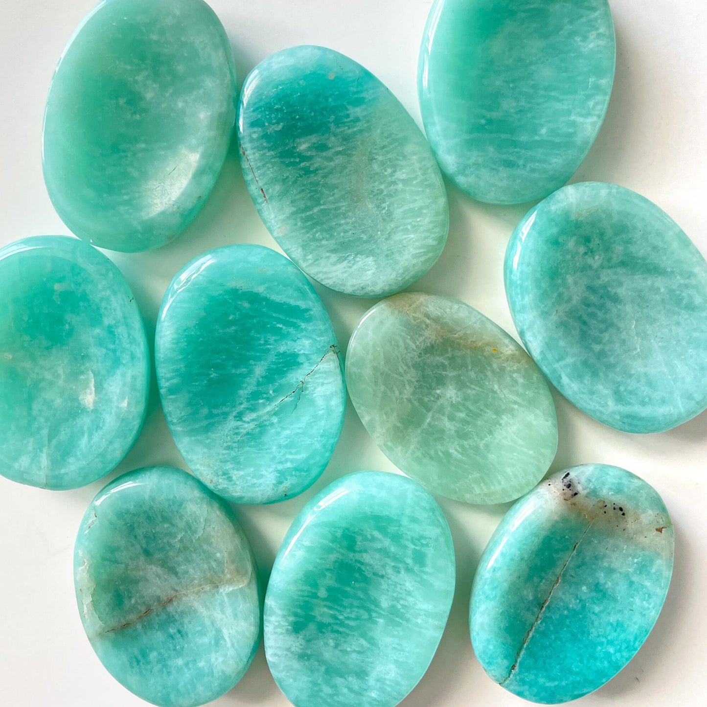 GOOD LUCK Amazonite Worry Stone | Healing | Prosperity Stone | Emotional Balance - Sole Luna