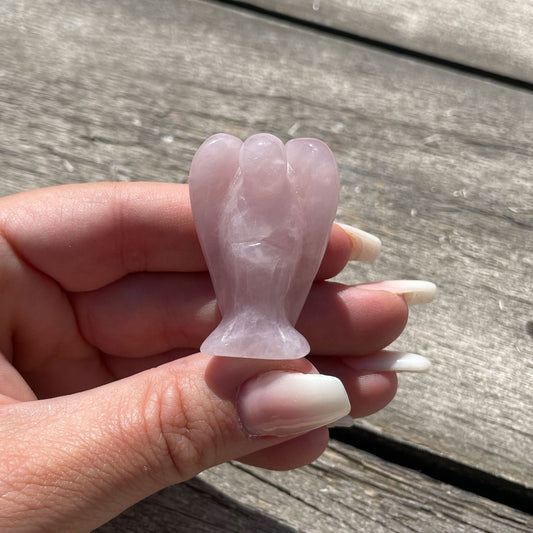 Rose Quartz Angel Carving