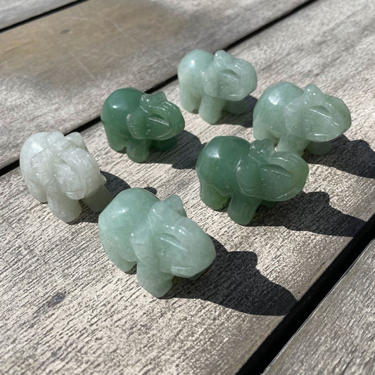 Green Aventurine Elephant Carving