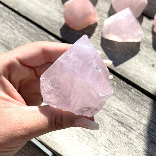 Rose Quartz Top Polished Point | Love Crystal | Heart Chakra | Heart Healing | Relationship Healing | Self Love - Sole Luna