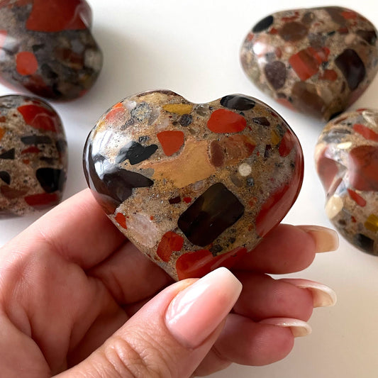 Red Jasper Conglomerate Heart - Sole Luna