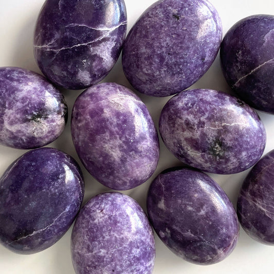 Purple Lepidolite Palm Stone - Sole Luna