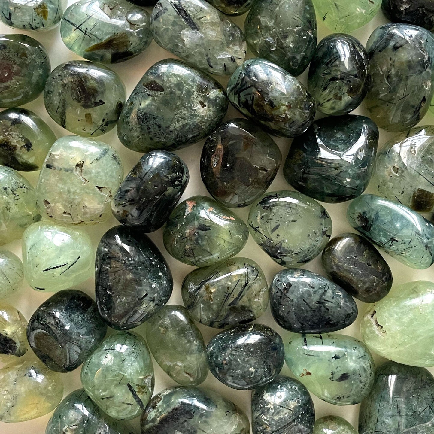 INNER KNOWING Prehnite Tumbled Stone | Aura Cleansing | Prophetic Powers | Heart Healing - Sole Luna