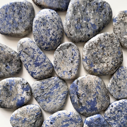 Sodalite in Quartz Free Shape Palm Stone