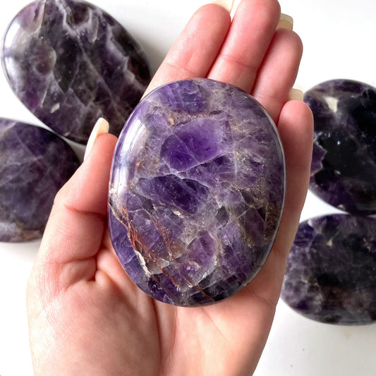 HUGE Amethyst Palm Stone | Intuition | Clairvoyance | Calming Crystal | Anxiety Relief - Sole Luna