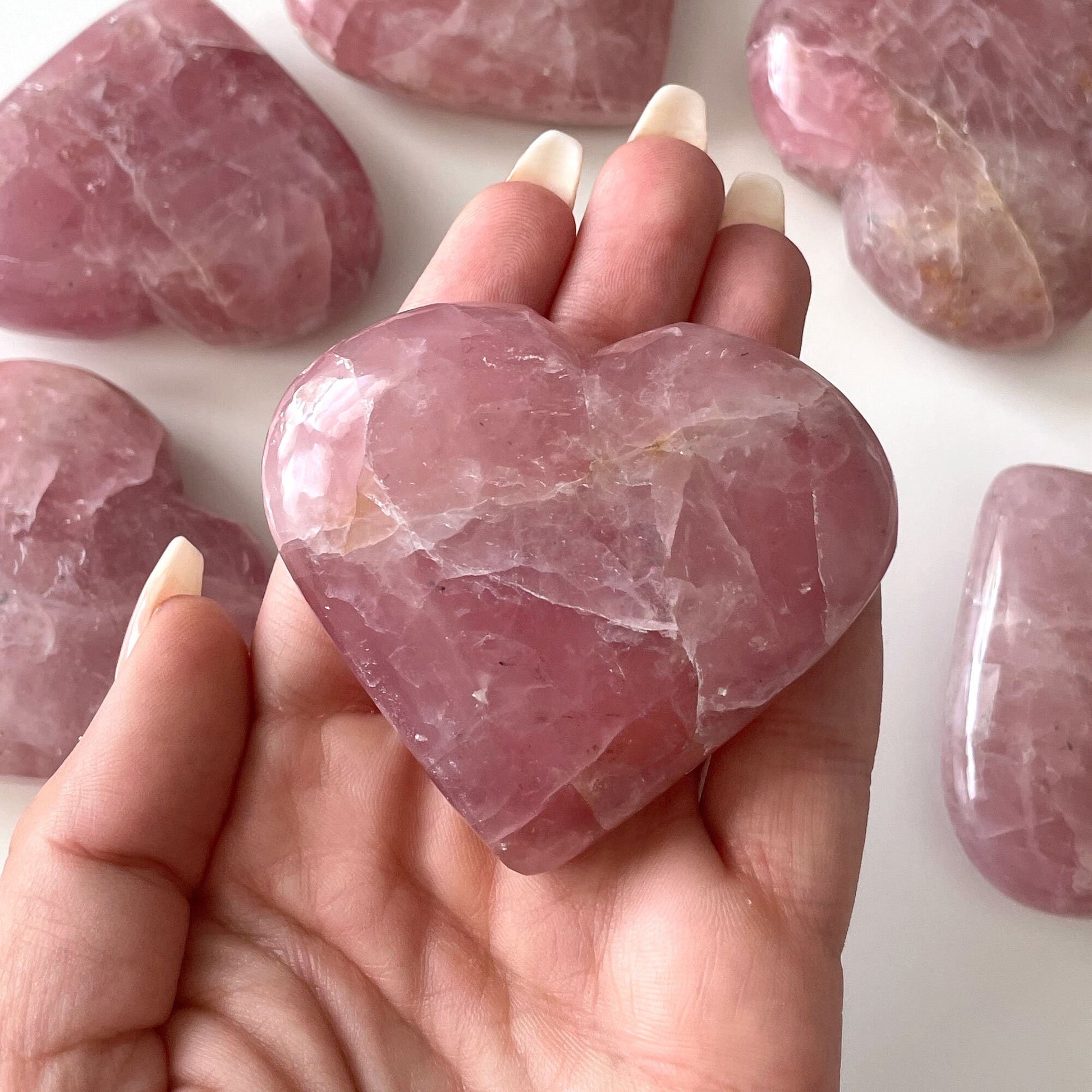 Large Lavender Rose Quartz Heart | Love Crystal | Third Eye + Heart Chakra | Heart Healing | Self Love - Sole Luna