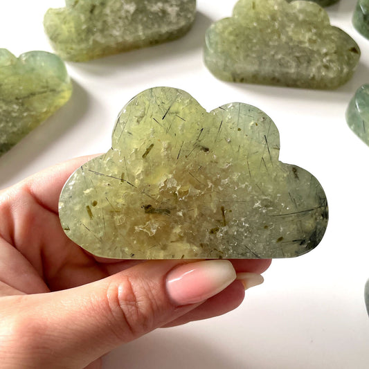 CLOUD Prehnite | Crystal Carving | Aura Cleansing | Prophetic Powers | Heart Healing - Sole Luna