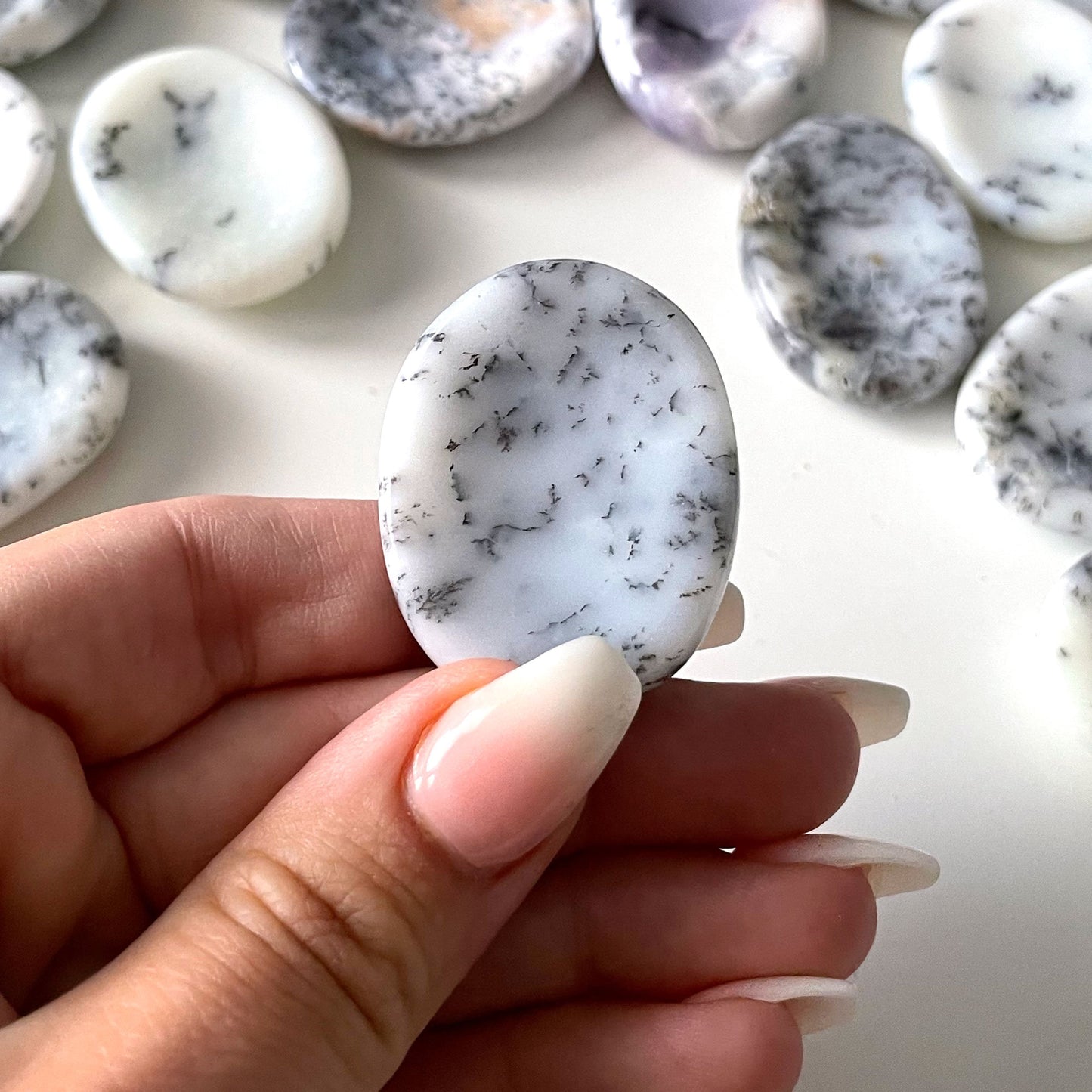 GROWTH Dendritic Opal Worry Stone | Merlinite | Promotes Spiritual Awareness | Healing | Recovery - Sole Luna