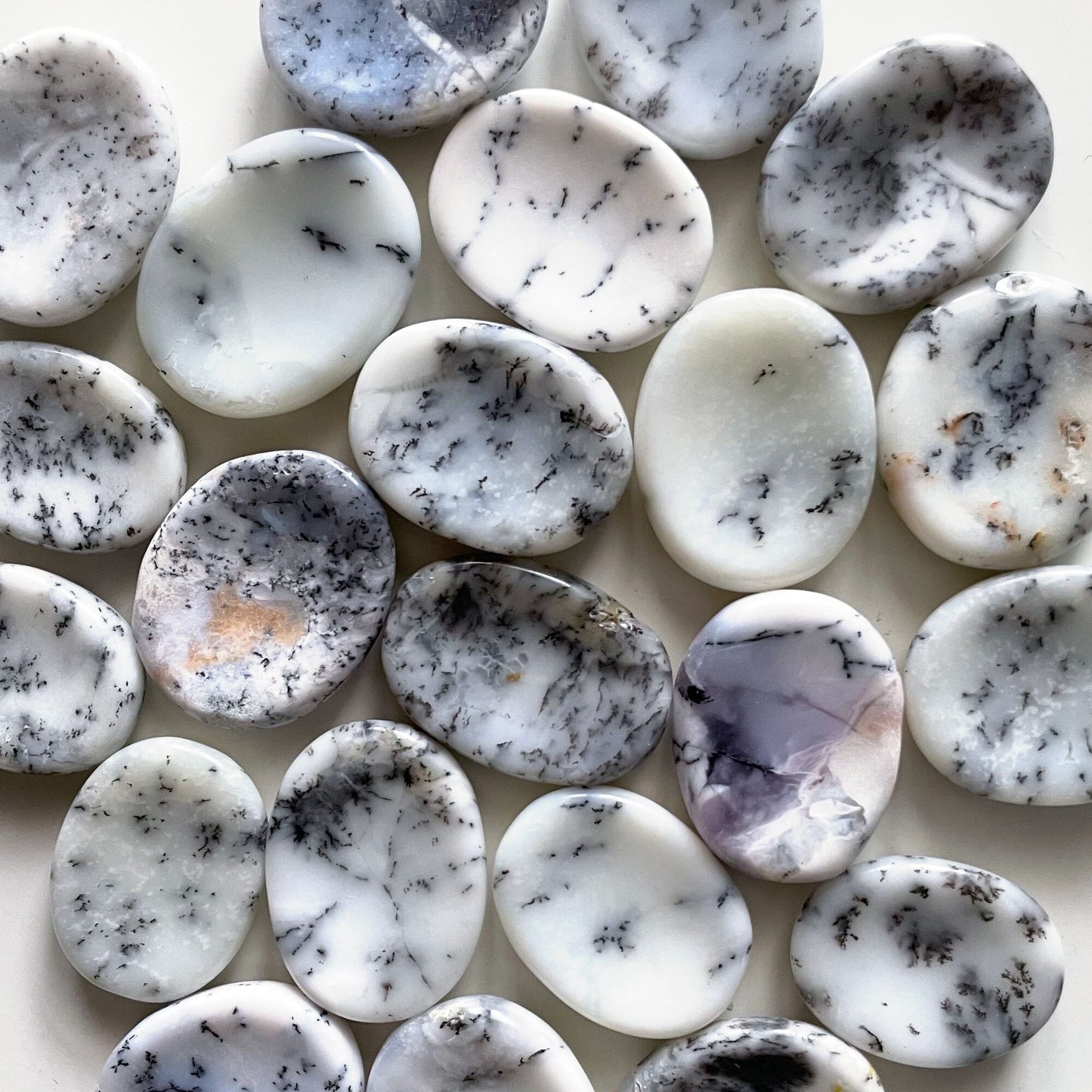 GROWTH Dendritic Opal Worry Stone | Merlinite | Promotes Spiritual Awareness | Healing | Recovery - Sole Luna