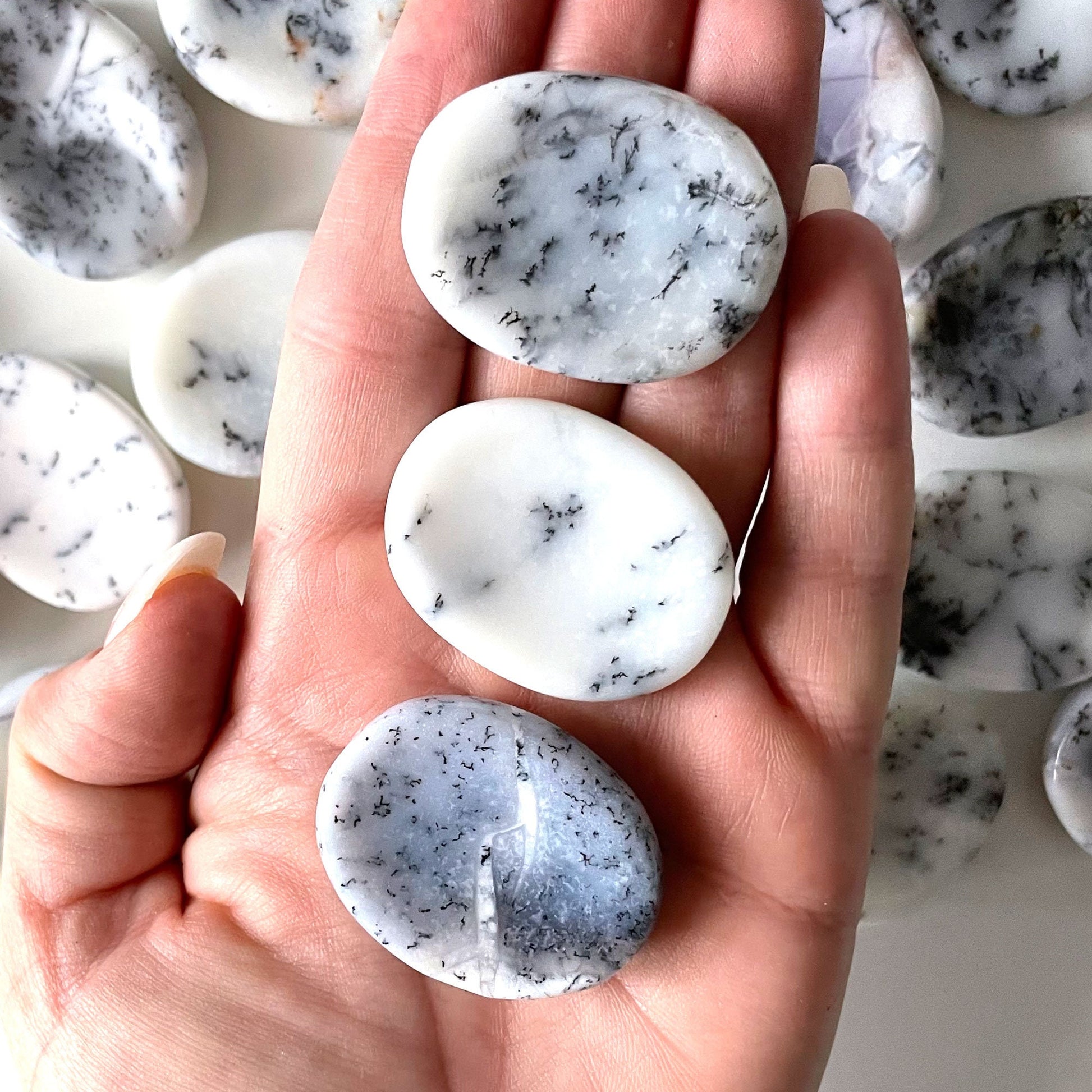 GROWTH Dendritic Opal Worry Stone | Merlinite | Promotes Spiritual Awareness | Healing | Recovery - Sole Luna