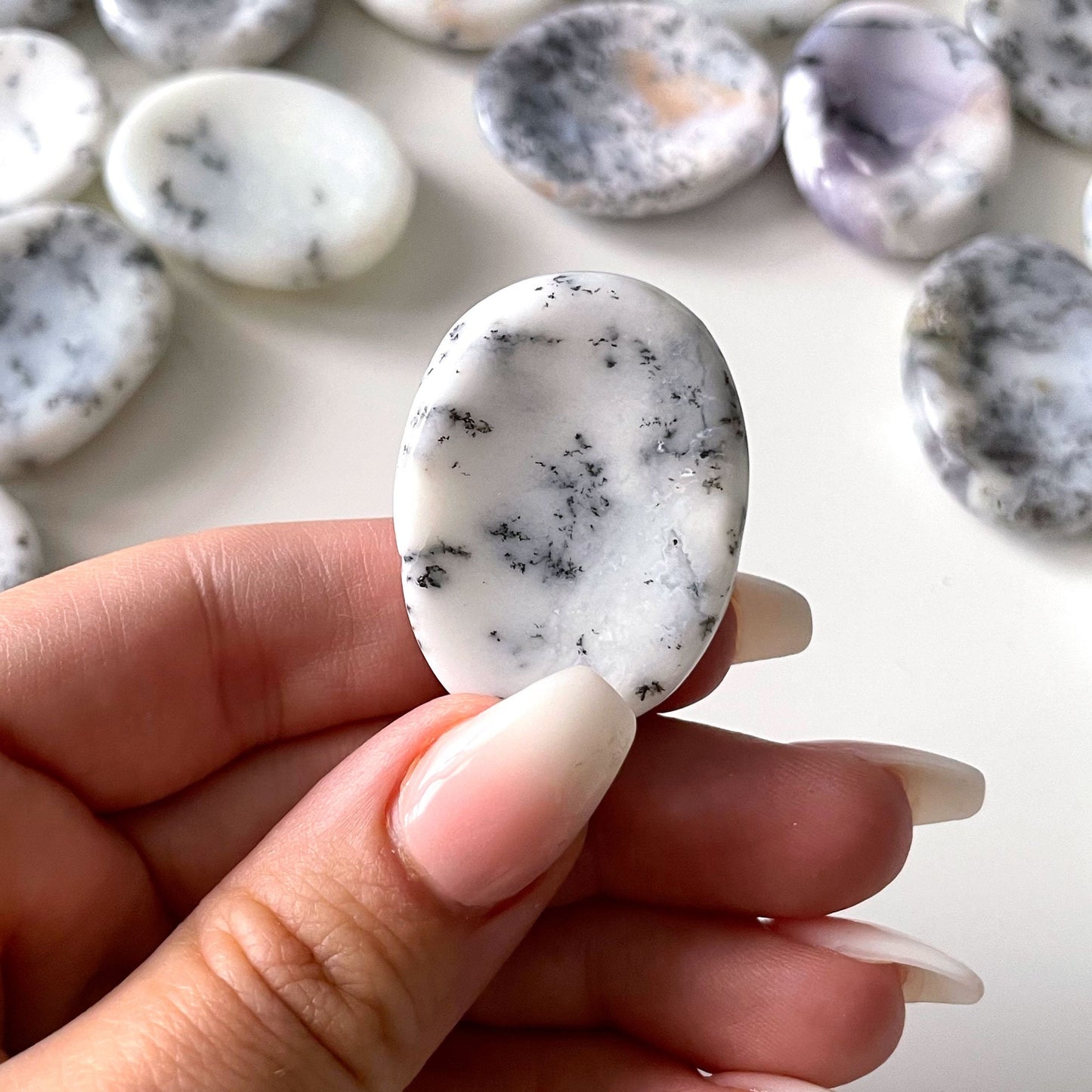 GROWTH Dendritic Opal Worry Stone | Merlinite | Promotes Spiritual Awareness | Healing | Recovery - Sole Luna