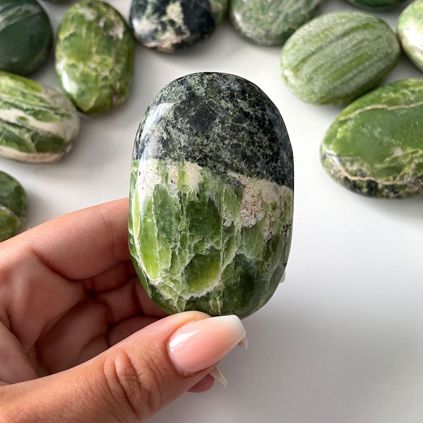 HIGH QUALITY Tremolite Palm Stone | Higher Knowledge | Peace | Consciousness Expansion - Sole Luna