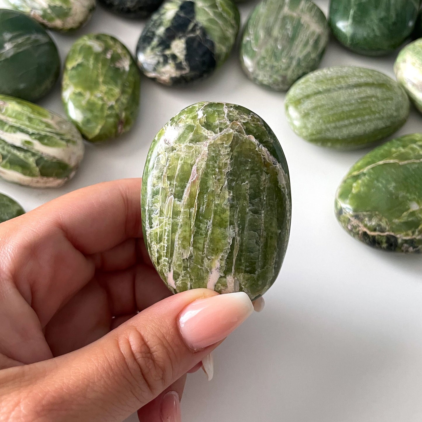 HIGH QUALITY Tremolite Palm Stone | Higher Knowledge | Peace | Consciousness Expansion - Sole Luna