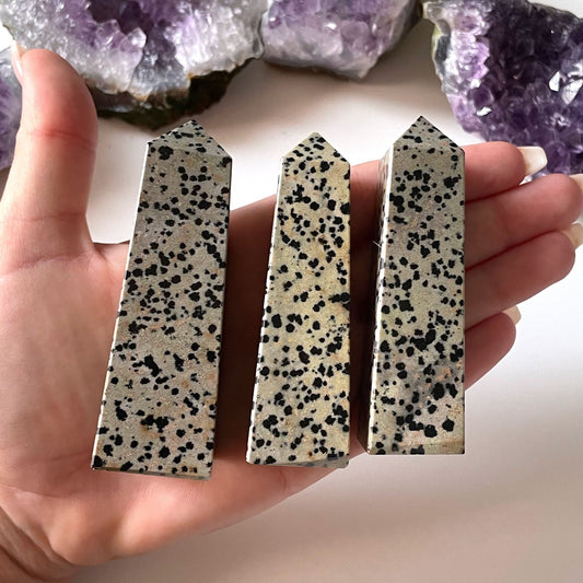 Dalmatian Jasper Obelisk Tower | Joy and Happiness Crystal | Grounding | Protection - Sole Luna