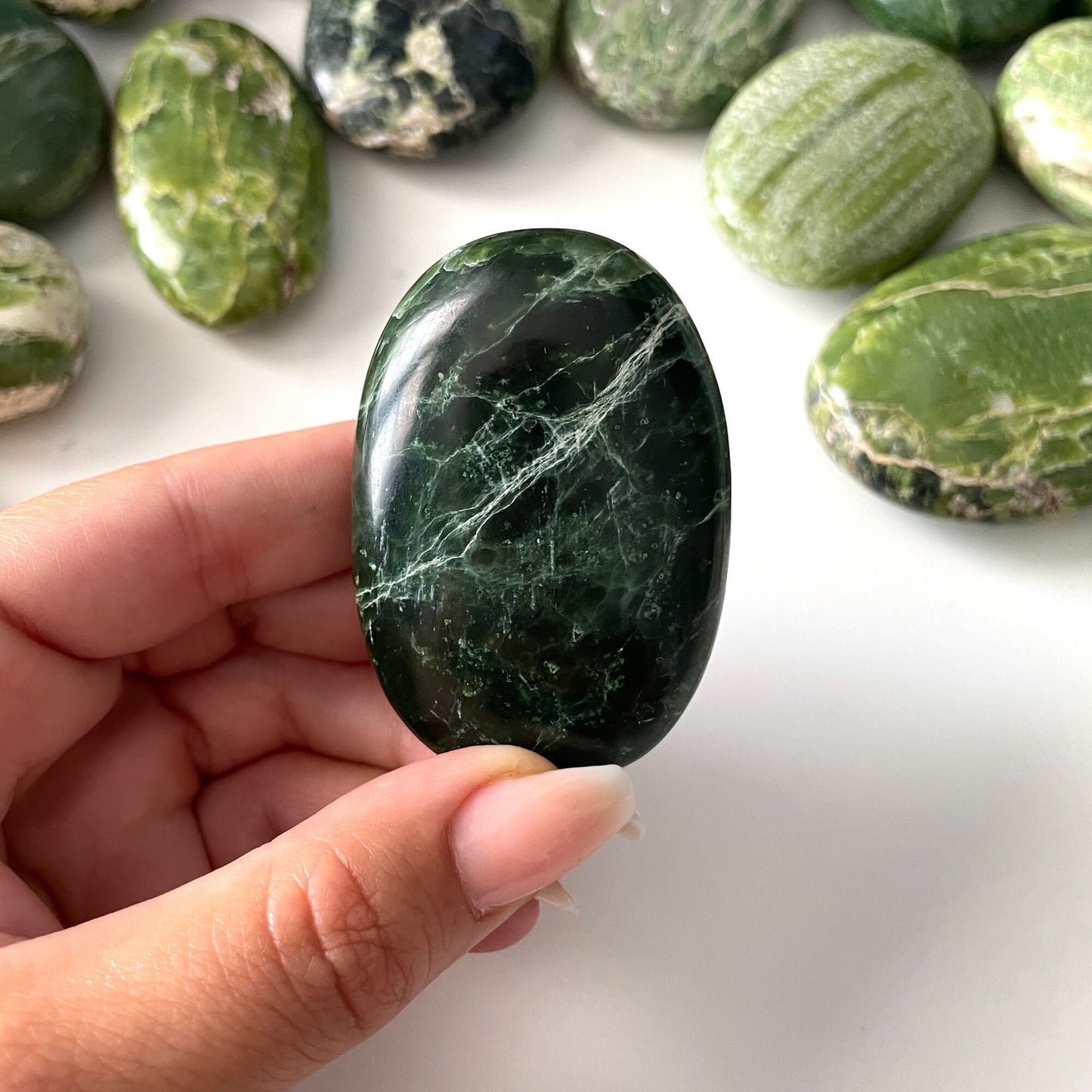 HIGH QUALITY Tremolite Palm Stone | Higher Knowledge | Peace | Consciousness Expansion - Sole Luna