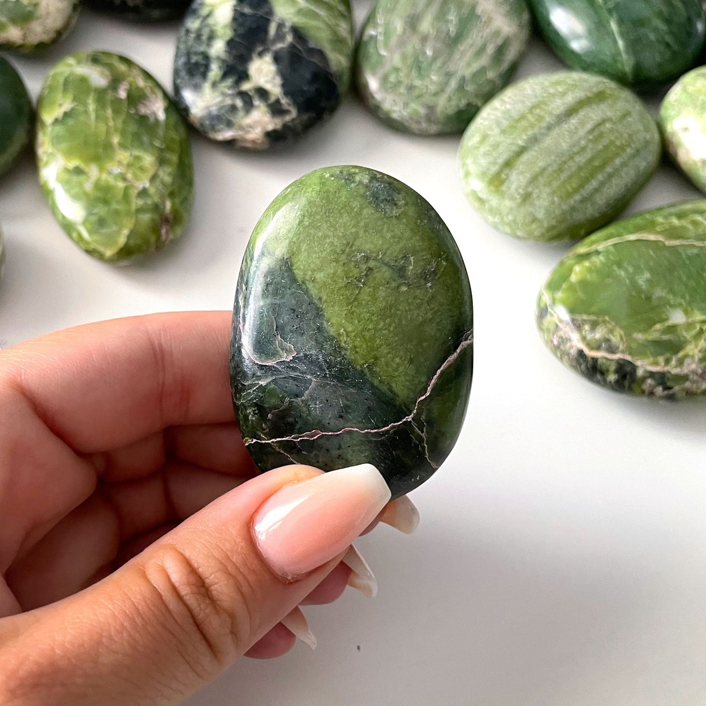 HIGH QUALITY Tremolite Palm Stone | Higher Knowledge | Peace | Consciousness Expansion - Sole Luna