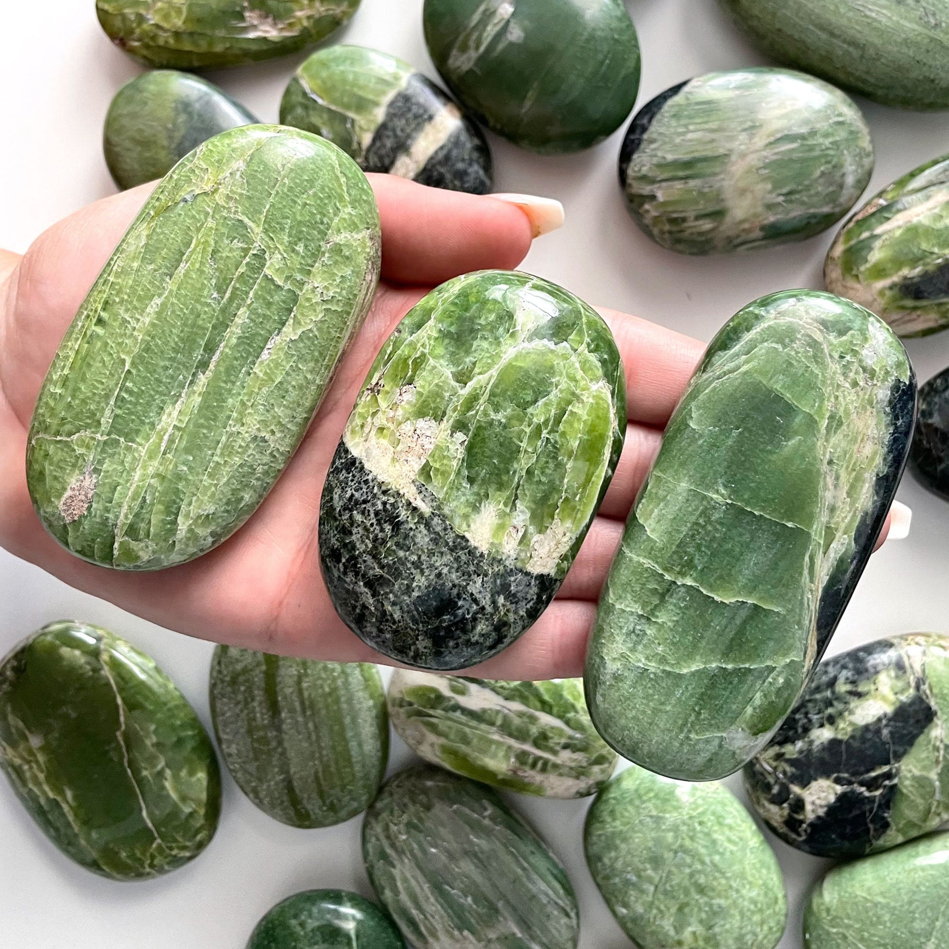 HIGH QUALITY Tremolite Palm Stone | Higher Knowledge | Peace | Consciousness Expansion - Sole Luna