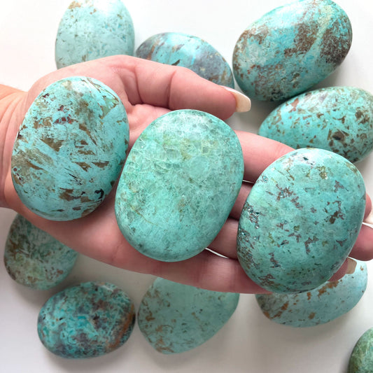 Peruvian Turquoise Palm Stone | Truth | Communication | Protection | Optimism | Calming - Sole Luna