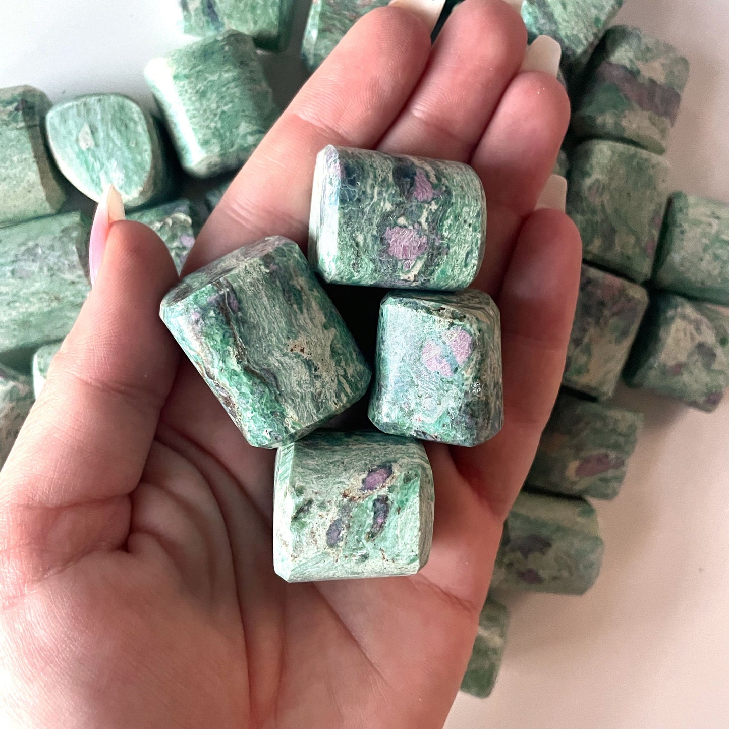CHUNKY Ruby Fuchsite Tumbled | Unconditional Love | Spirit Communication | Intuition | Passion | Courage | Releases Stress - Sole Luna