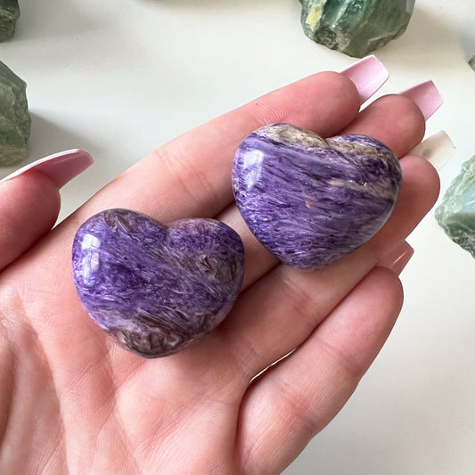 HIGH QUALITY Charoite Heart | Origin Russia | Transformation | Transmutation Crystal | Relaxation - Sole Luna