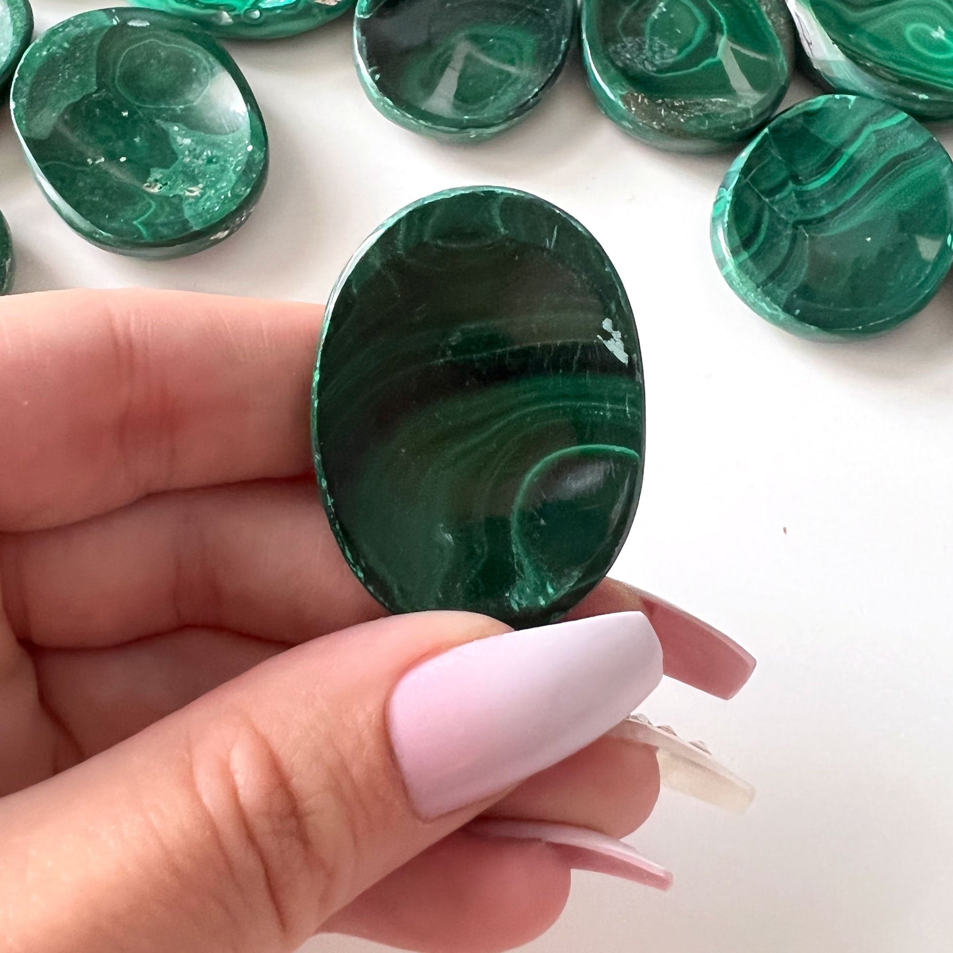 Malachite Worry Stone | Manifestation | Protection | Abundance | Change - Sole Luna