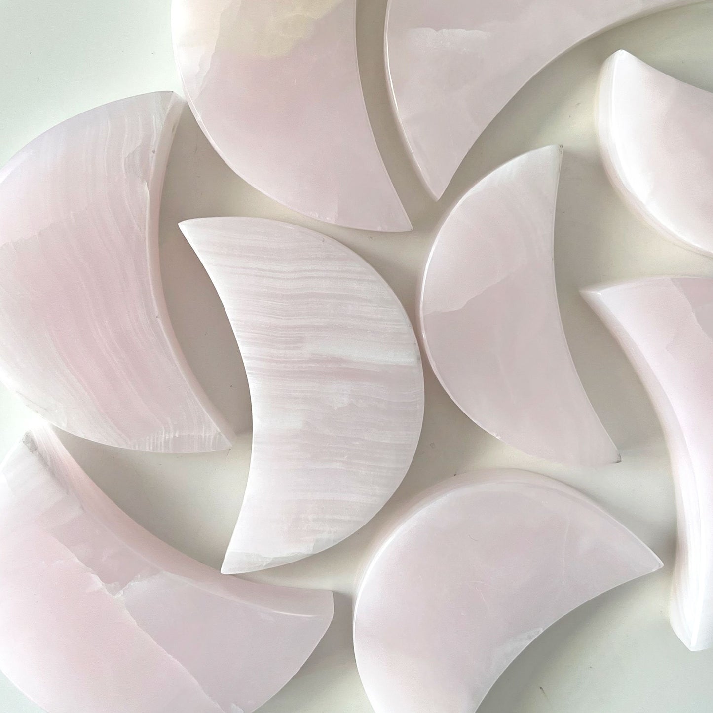 Pink Mangano Calcite Crescent Moon