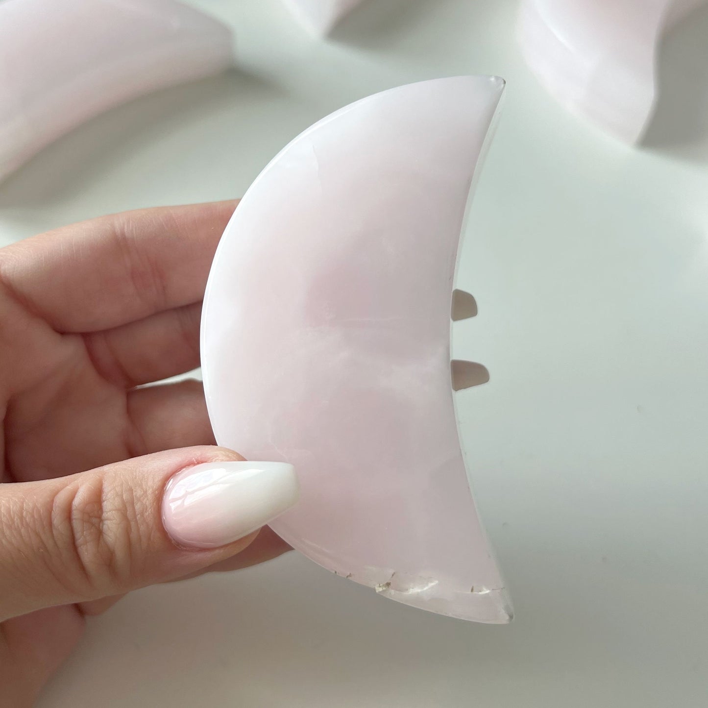 Pink Mangano Calcite Crescent Moon