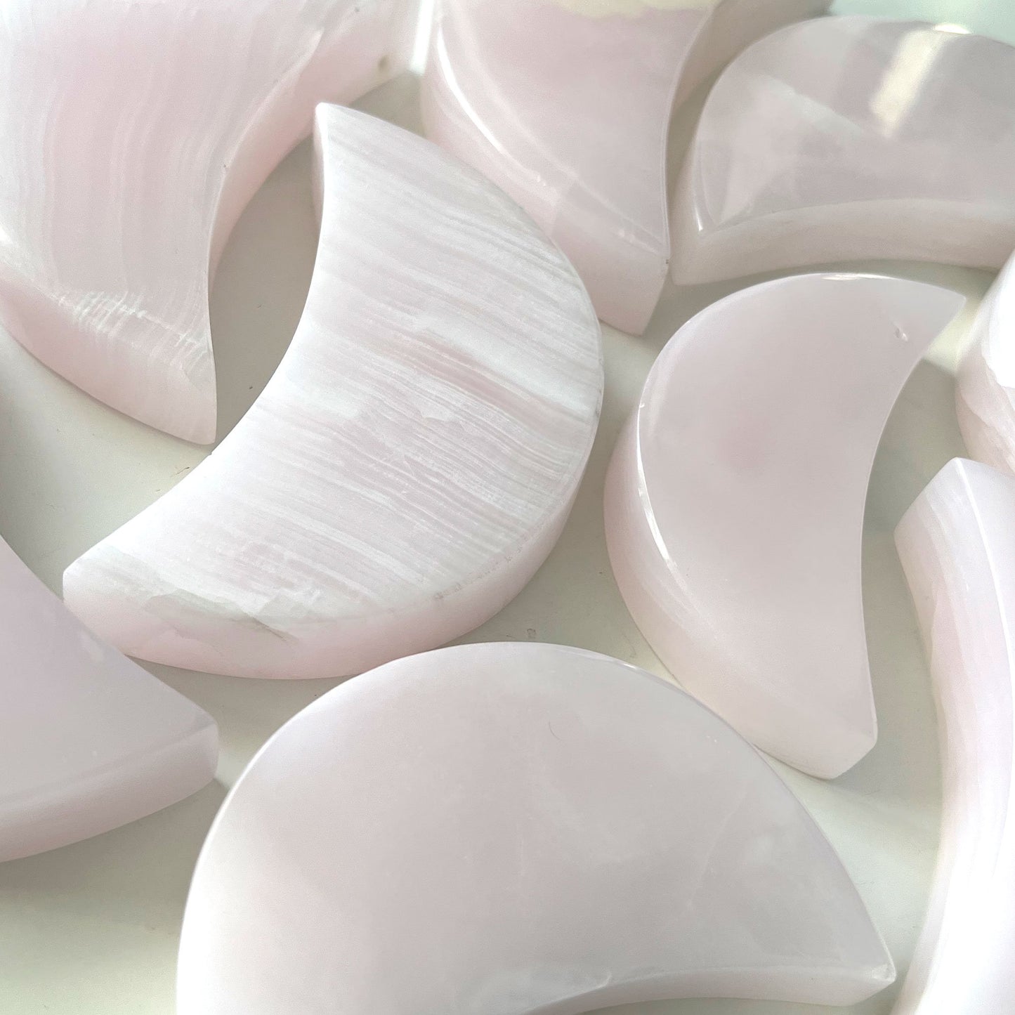 Pink Mangano Calcite Crescent Moon